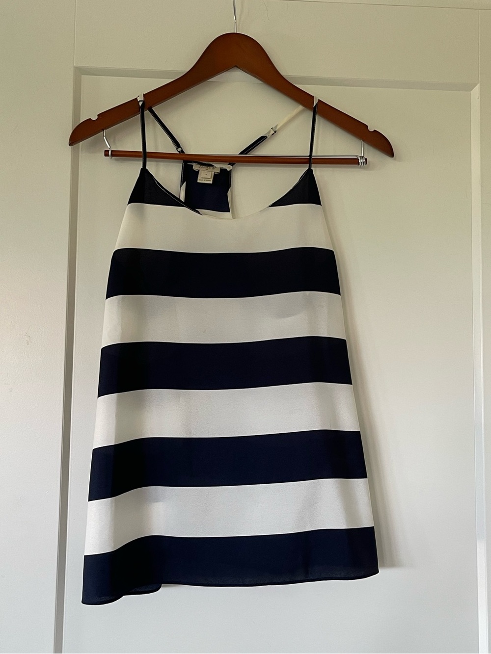J.Crew Navy and Off-White Silk Cami Top- Size 4
